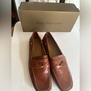 Enzo Angiolini Women’s sz7  Brown/Cognac Leather Penny Loafers